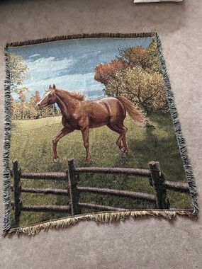 Chestnut Horse Tapestry Wall Hanging - Brown/Green 52x42.5